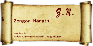 Zongor Margit névjegykártya